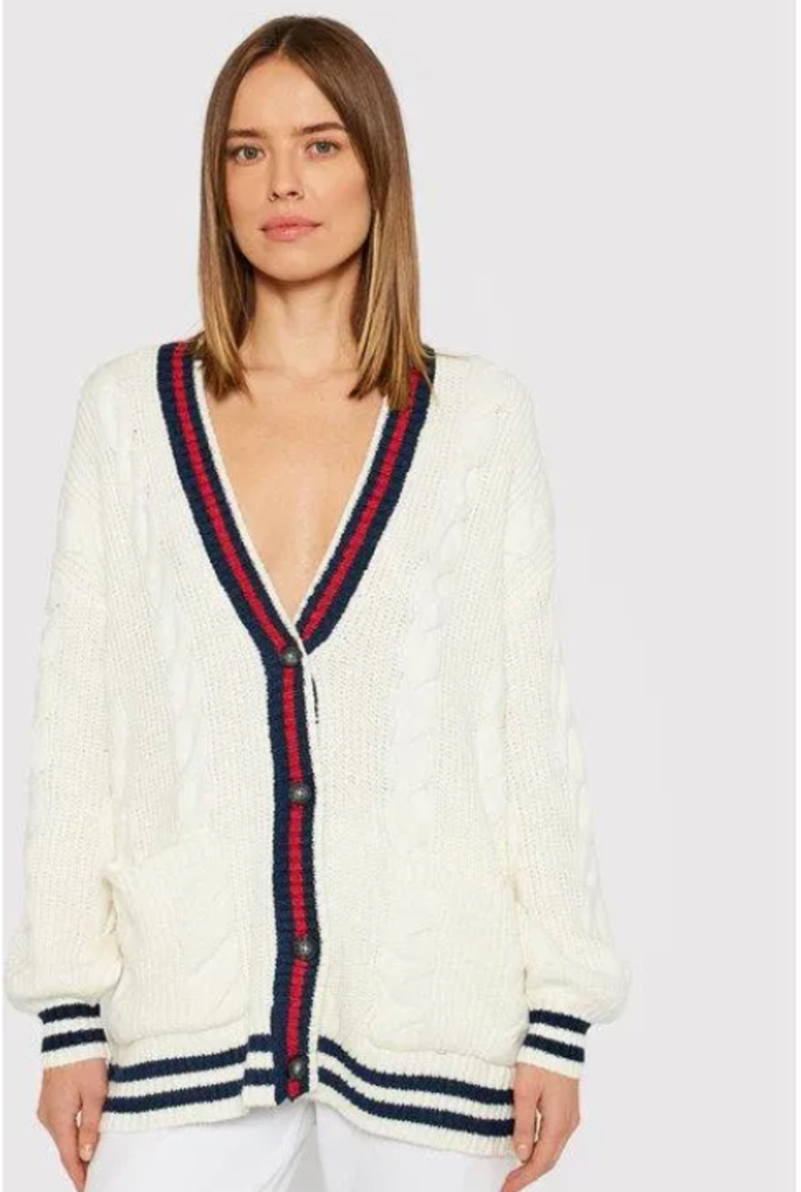 American Eagle Oversized Cable Knit Button-Up Cardigan